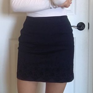 Navy Pencil skirt with detailed embroidery!!